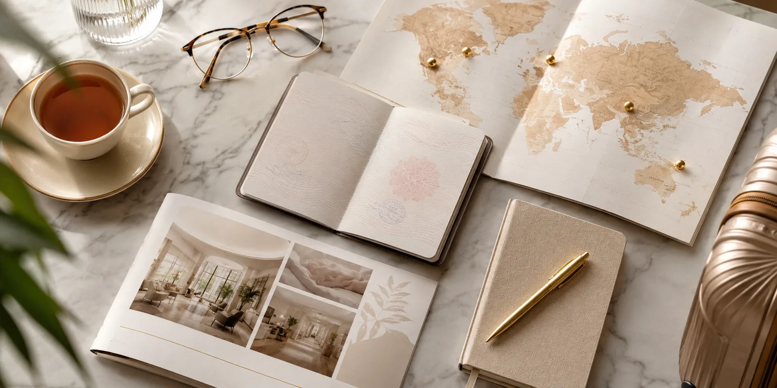Planning an IVF trip abroad — passport, map, and clinic research materials
